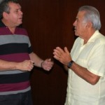 Economista e assessor técnico da CNA, Edvaldo Brito, conversa com o presidente da Faeal, Álvaro Almeida