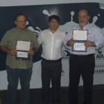 Diretor do Senai Alagoas, Marben Loureiro e o presidente da Fiea, José Carlos Lyra, são homenageados pelo presidente da CPLA, Aldemar Monteiro, pela contribuição à pecuária de leite em Alagoas