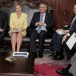 Governador Renan Filho em reunião com demais governadores com o presidente do Senado e a senadora Marta Suplicy